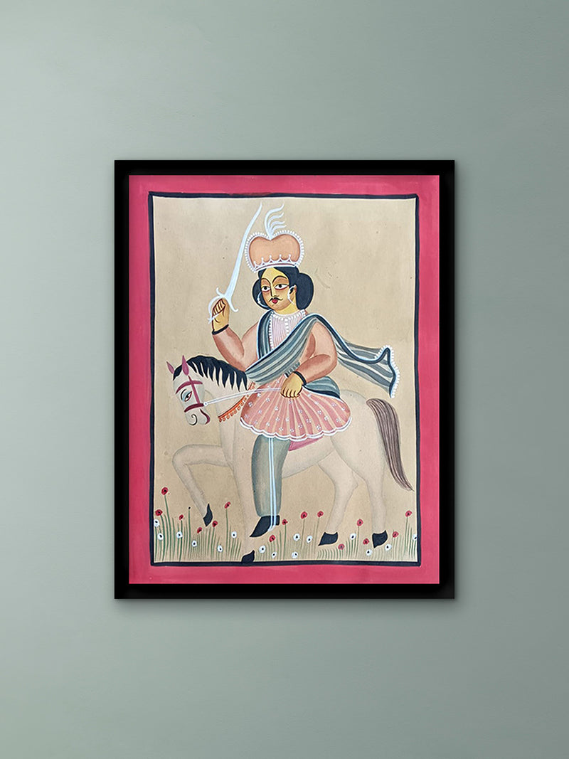 Purchase King Riding a Horse In Kalighat by Manoranjan Chitrakar