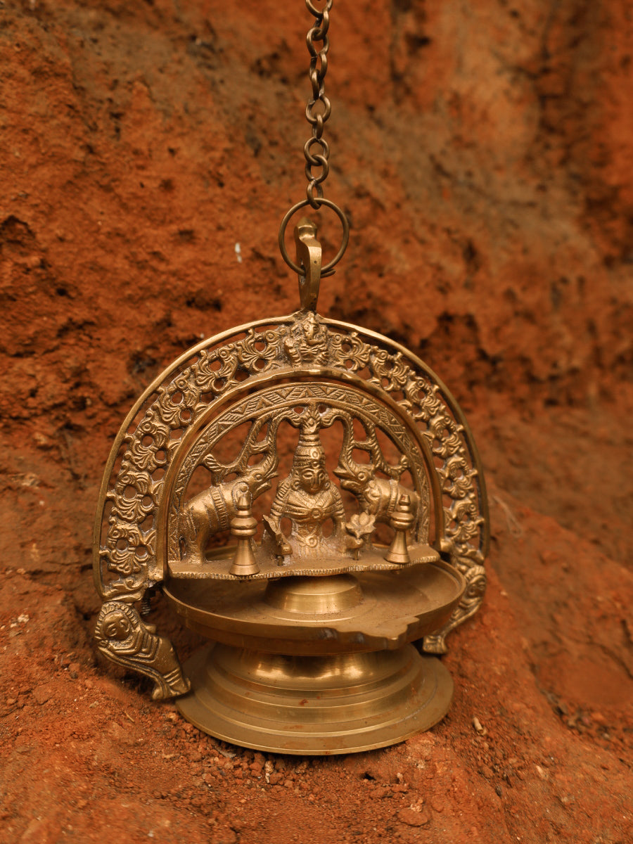Shop Lakshmi Vilakku (lamp) In Brass Work by Dinesh A