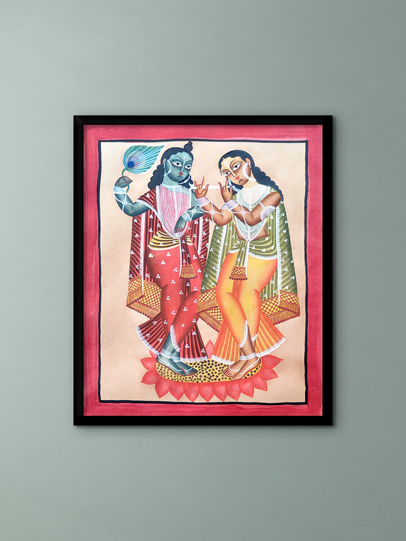 Buy Lord Krishna and Radha in Kalighat by Hasir Chitrakar