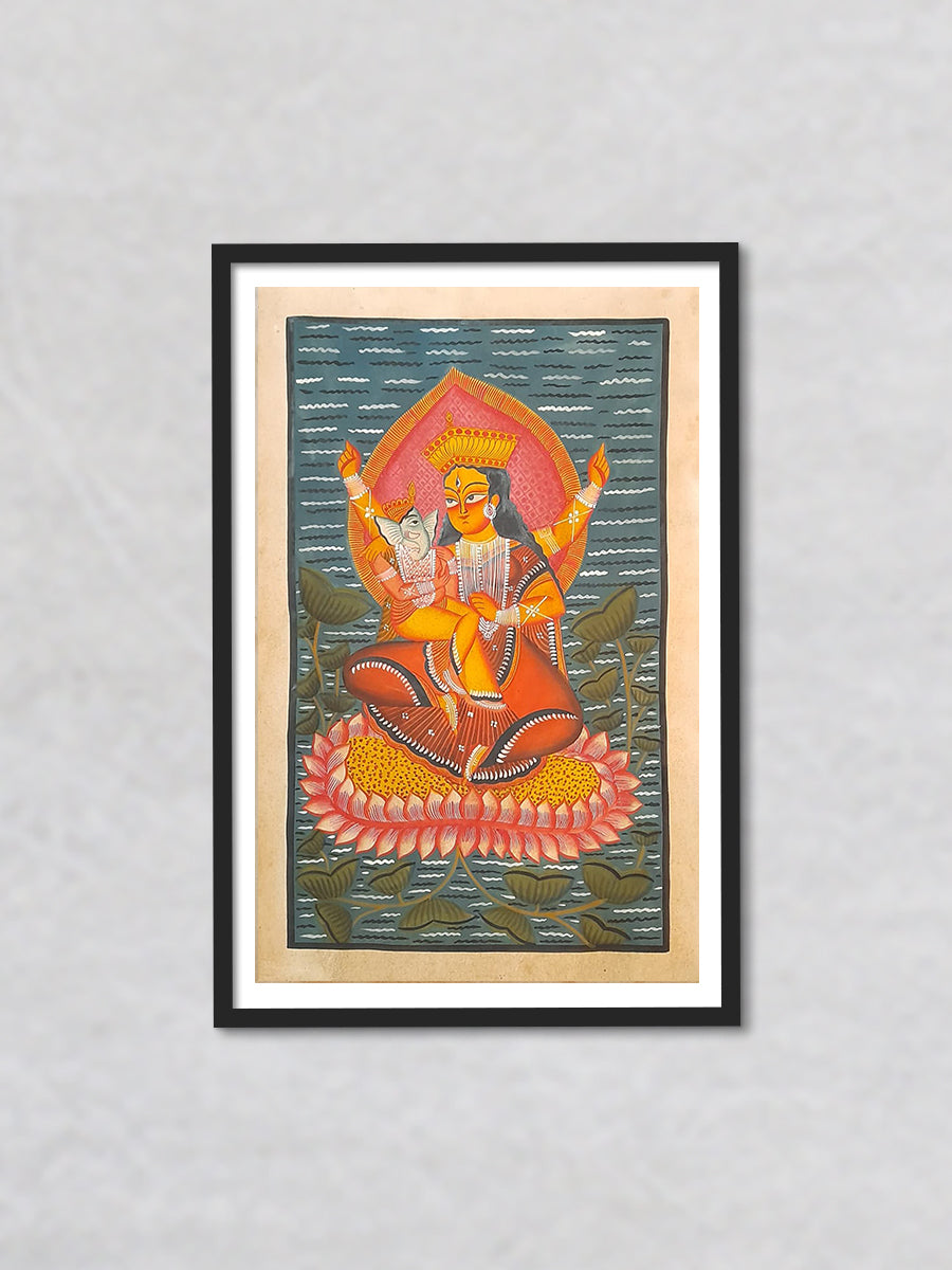 Buy Maternal Love   Nurturing devotion of devotion Khalighat Painting by Sonali Chitrakar