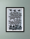 Monkey, Tree, and Bird – Gond Art by Saroj Venkat Shyam for Sale
