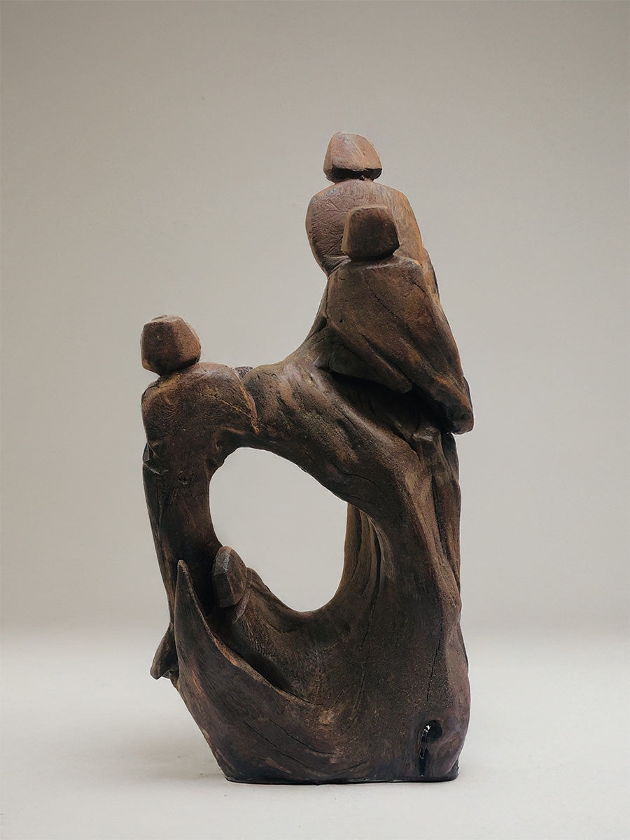 Buy Quiet Contemplation in Nature in Driftwood craft by Suresh Pant