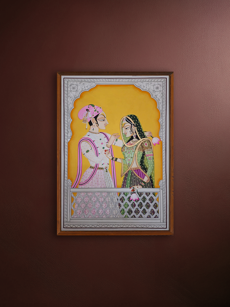 Buy Radha- Krishna in Pichwai by Shehzaad Ali Sherani