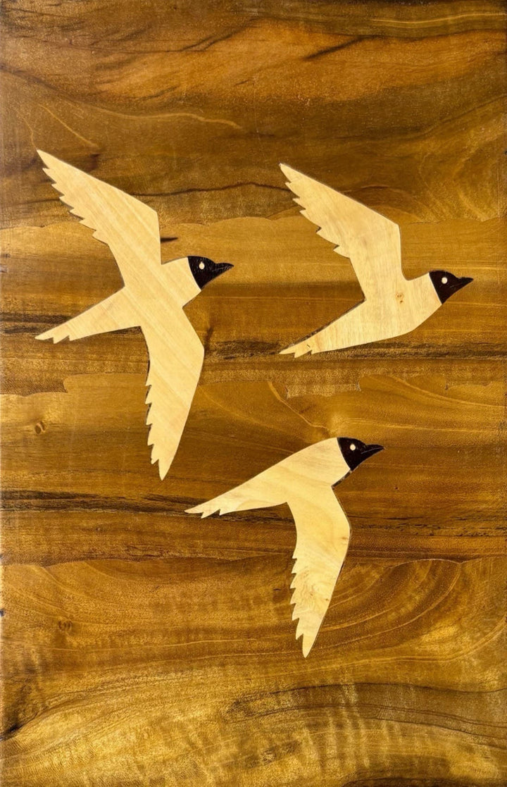 Seagulls in Wood Inlay by Mohan Kumar Thumbnail