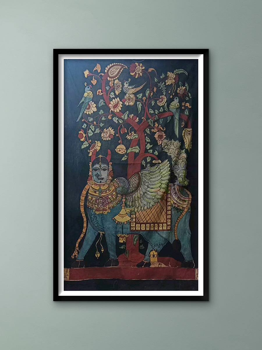 Buy Sree kamadhenu in Kalamkari by Kanukurthi Guna Sekhar Sai