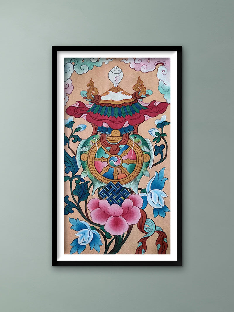 Purchase The 8 Lucky Signs: Thangka Painting by Krishna Tashi Palmo
