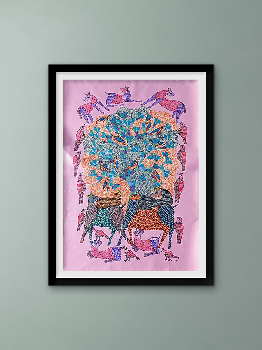 Buy The Nature's Collage in Gond by Braj Bhooshan Dhurwey
