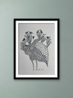 Buy The Ostrich in Nature's Reverie In Gond by Sandeep Dhurve