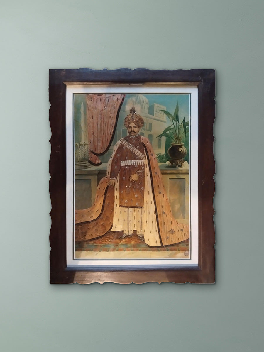 Buy The Regal Portrait of Maharaja Of Mysore in Oleograph by Raja Ravi Varma