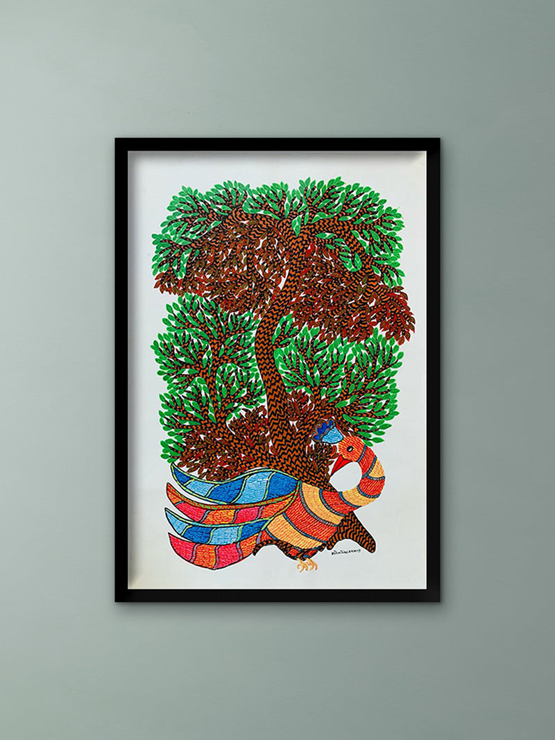 Buy Tree Peacock – Gond Art by Saroj Venkat Shyam
