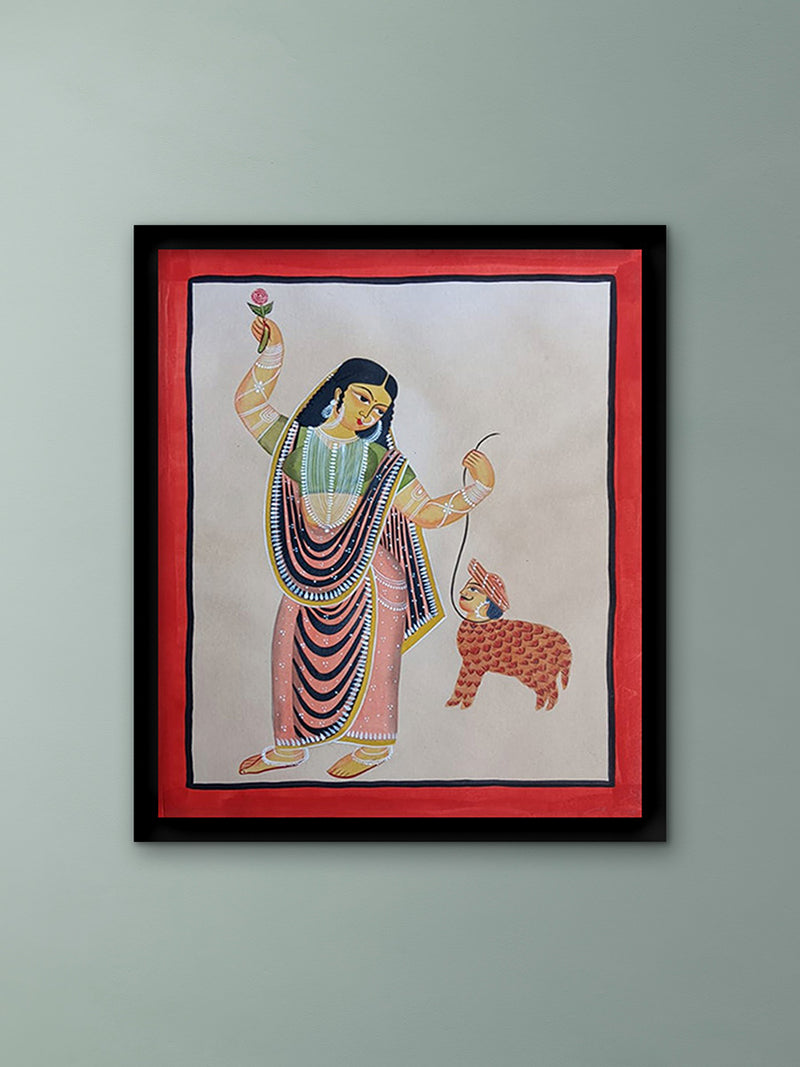 Buy Women playing Sheep in Kalighat by Manoranjan Chitrakar