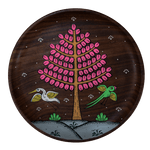  Tree of Life Pattachitra on a Wooden Plate Pattachitra painting by Apindra Swain