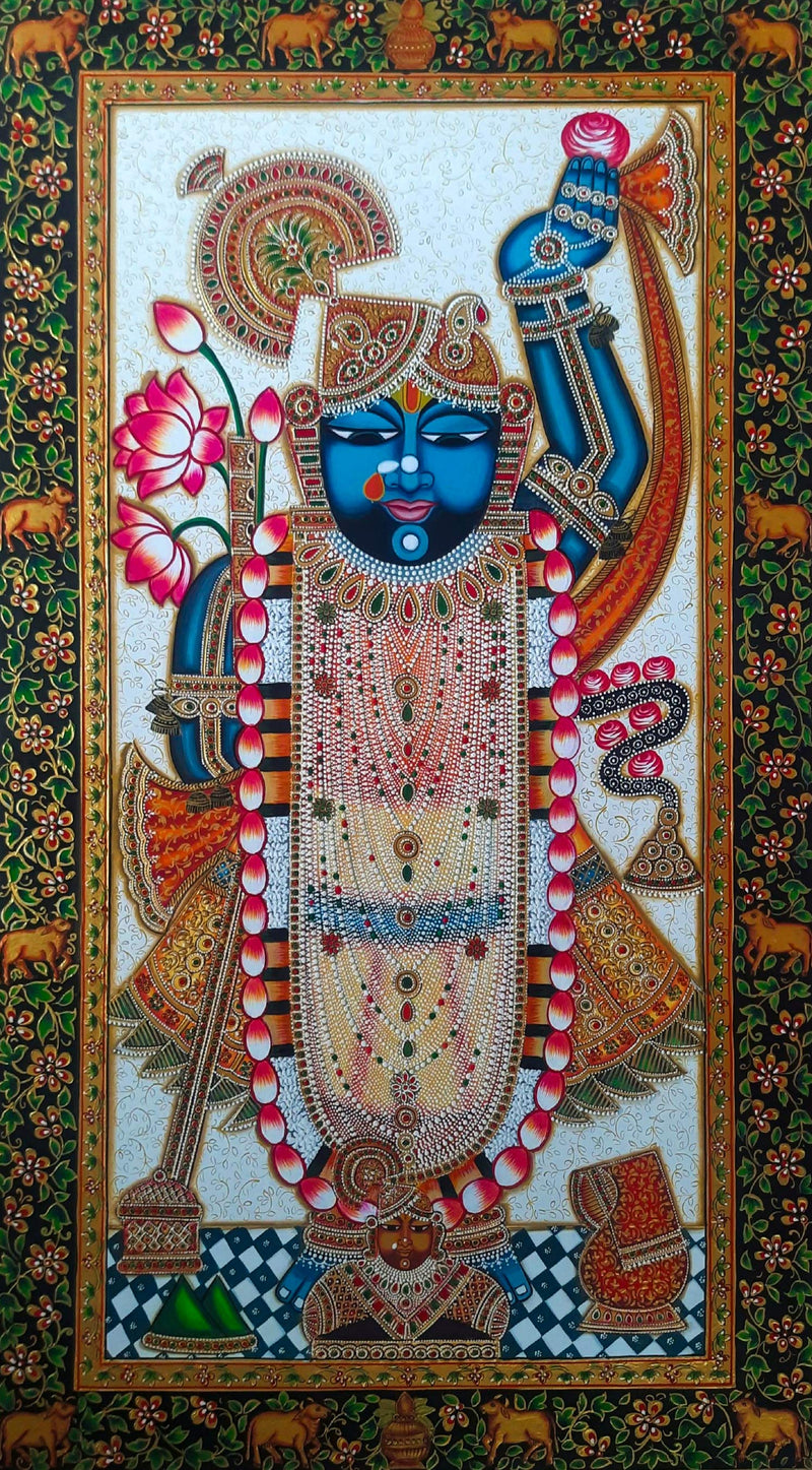 Buy Spiritual Splendor: Pankaj Kumar's Shreenathji Usta Miniature