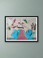 Buy Sleeping Kumbhakarana: Chitrakathi Painting by Chetan Gangavane