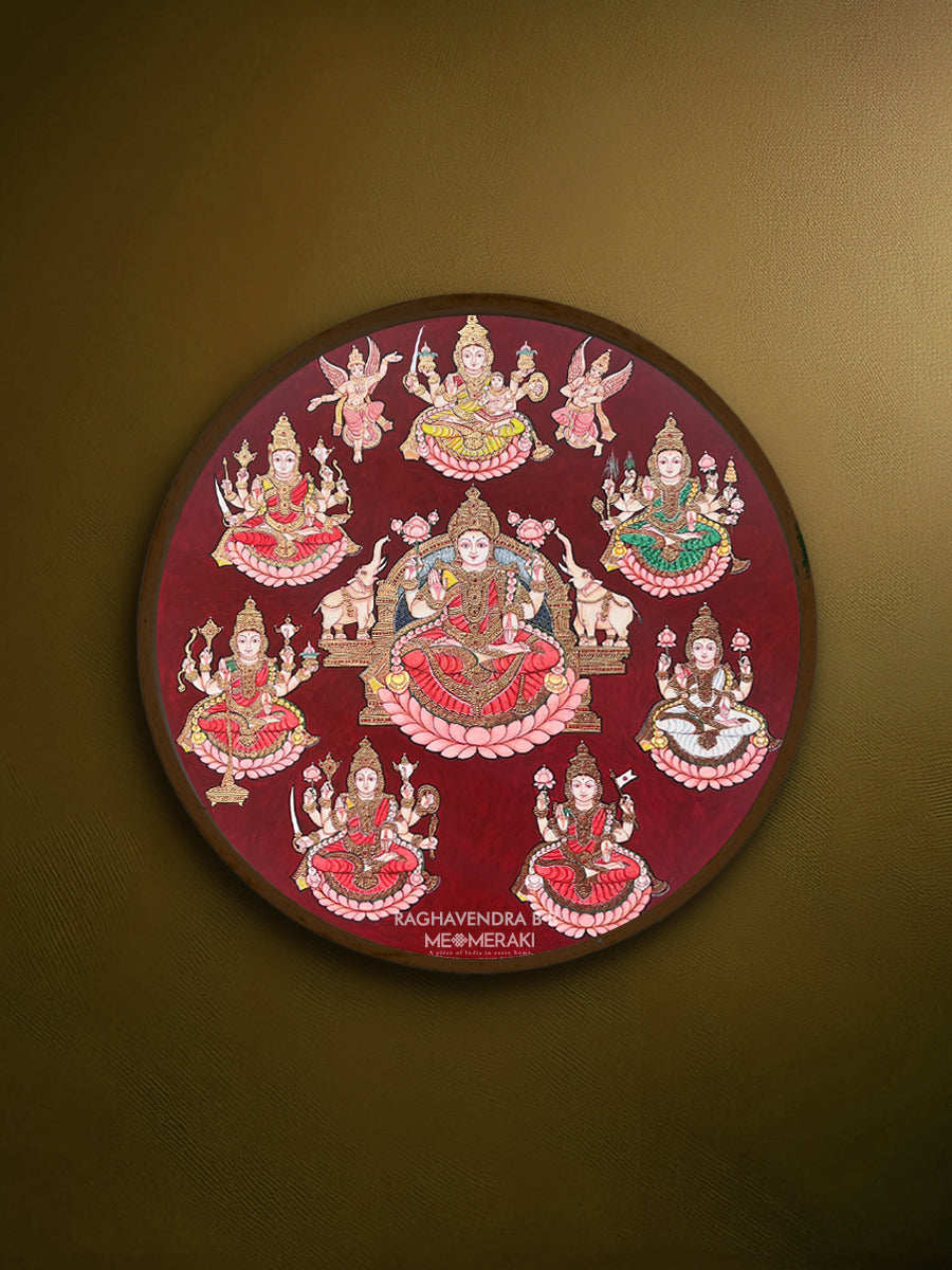 Shop The Divine Beauty: Ashta Lakshmi in Mysore art by Raghavendra B. B