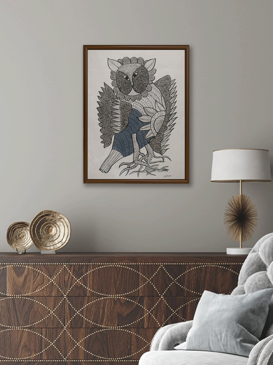 Shop The Guardian Owl in Gond by Sukhiram Maravi