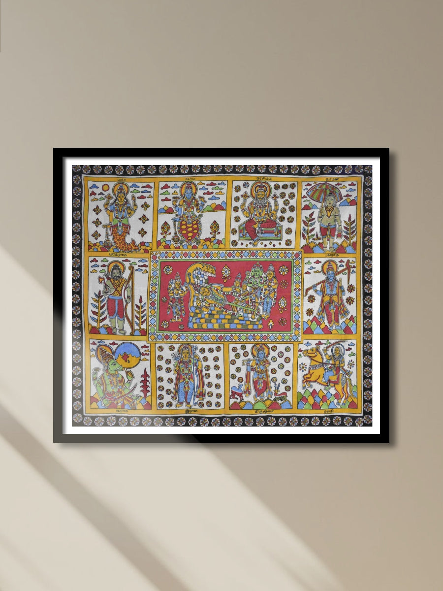 Shop 10 avatars of vishnu in Kalamkari by K. Lakshminarayan
