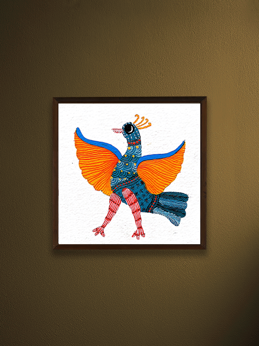 Buy A Flight of Grace: Peacock in Gond by Kailash Pradhan