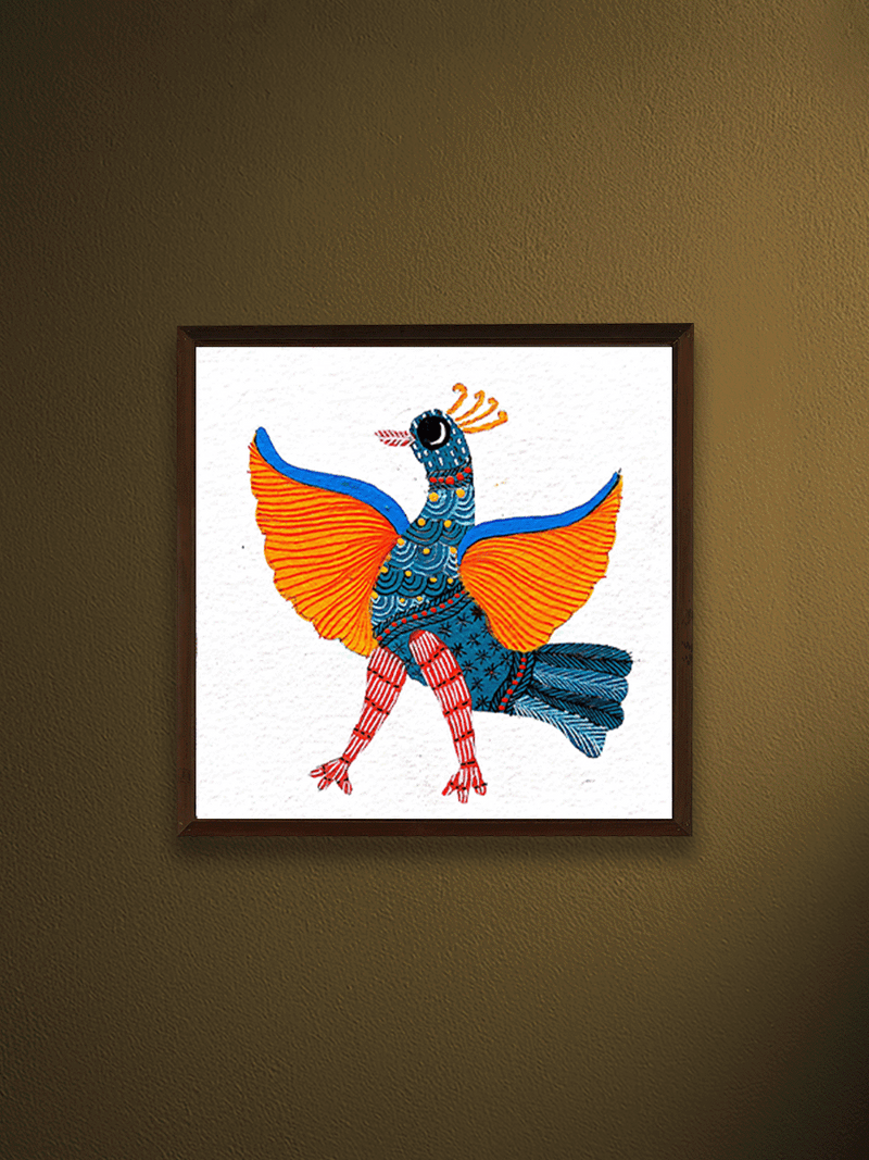 Buy A Flight of Grace: Peacock in Gond by Kailash Pradhan