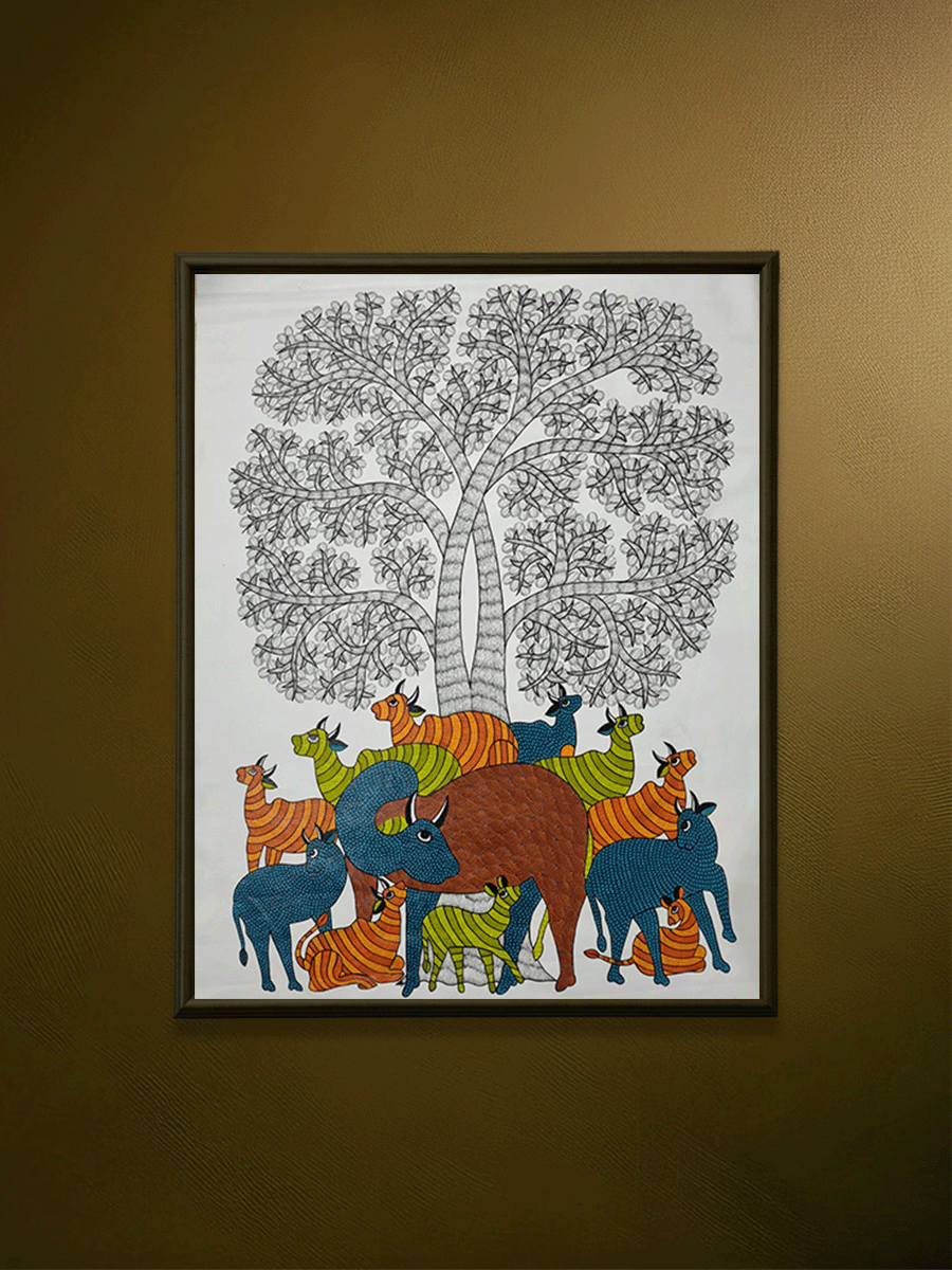 Shop A Forest Gathering: A Gond Painting by Choti Tekam