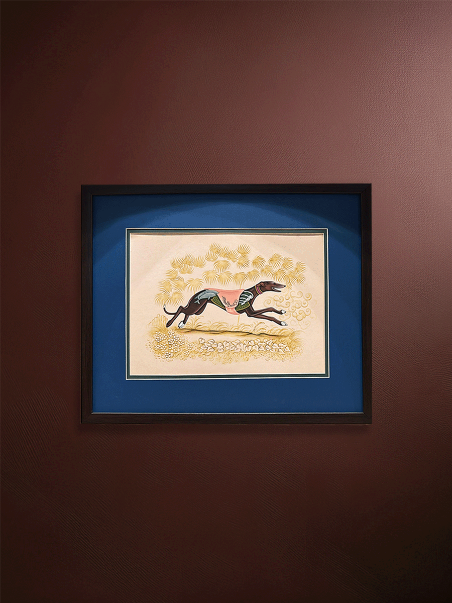 Shop A Hound's Leap In Mughal Miniature by Mohan Prajapati