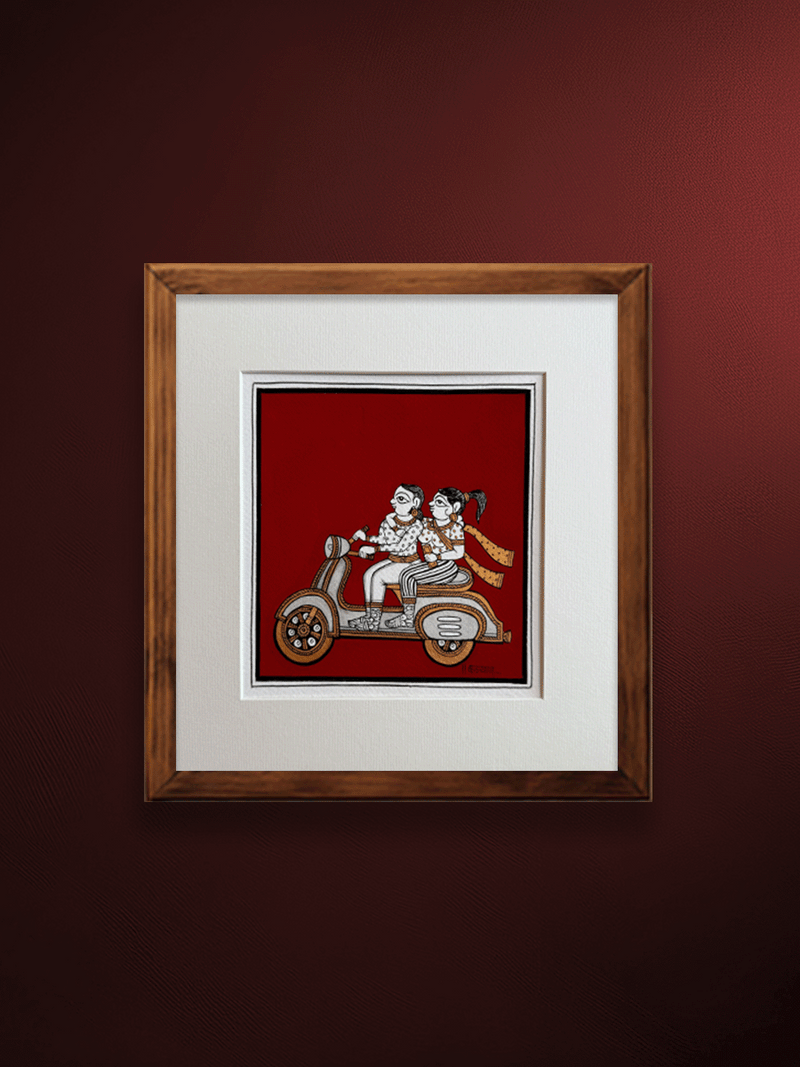 Shop A Modern Couple: Journey of Life in Phad Painting by Kalyan Joshi