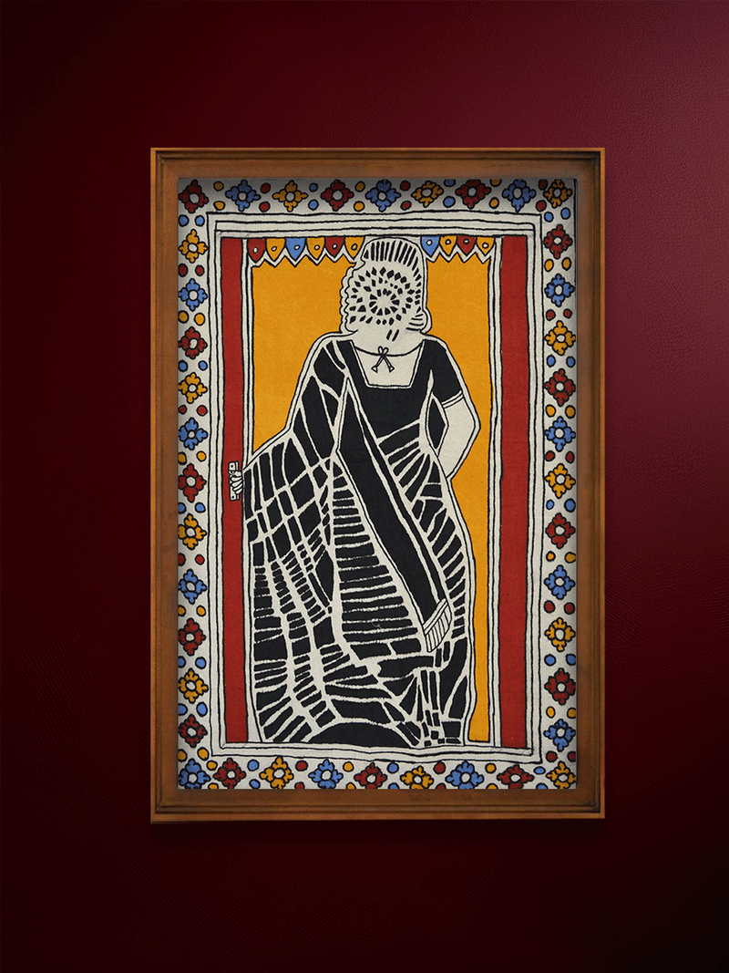 Shop A Woman At Door in Kalamkari by K. Lakshminarayanan