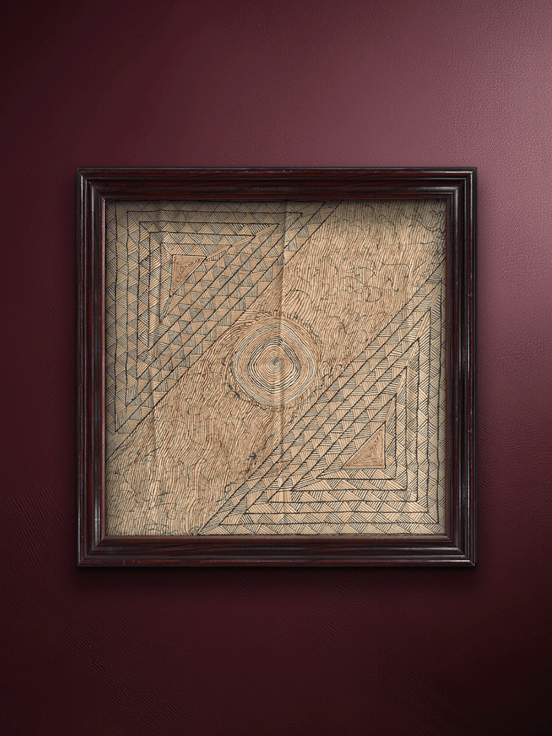 Shop Abstract Geometric Patterns in Ajrakh Art by Mubassirah Khalid Khatri