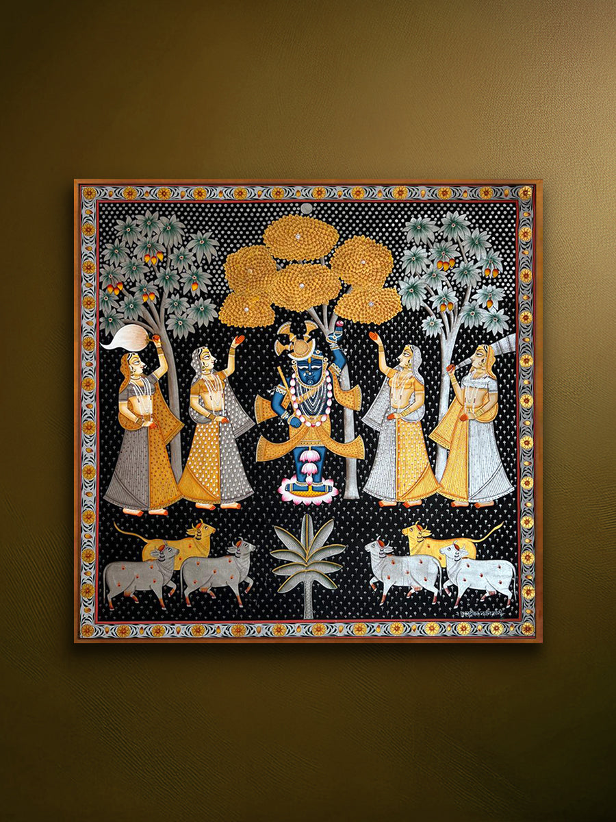 Shop Beneath the Golden Kadamba: Shrinathji in Pichwai by Naveen Soni