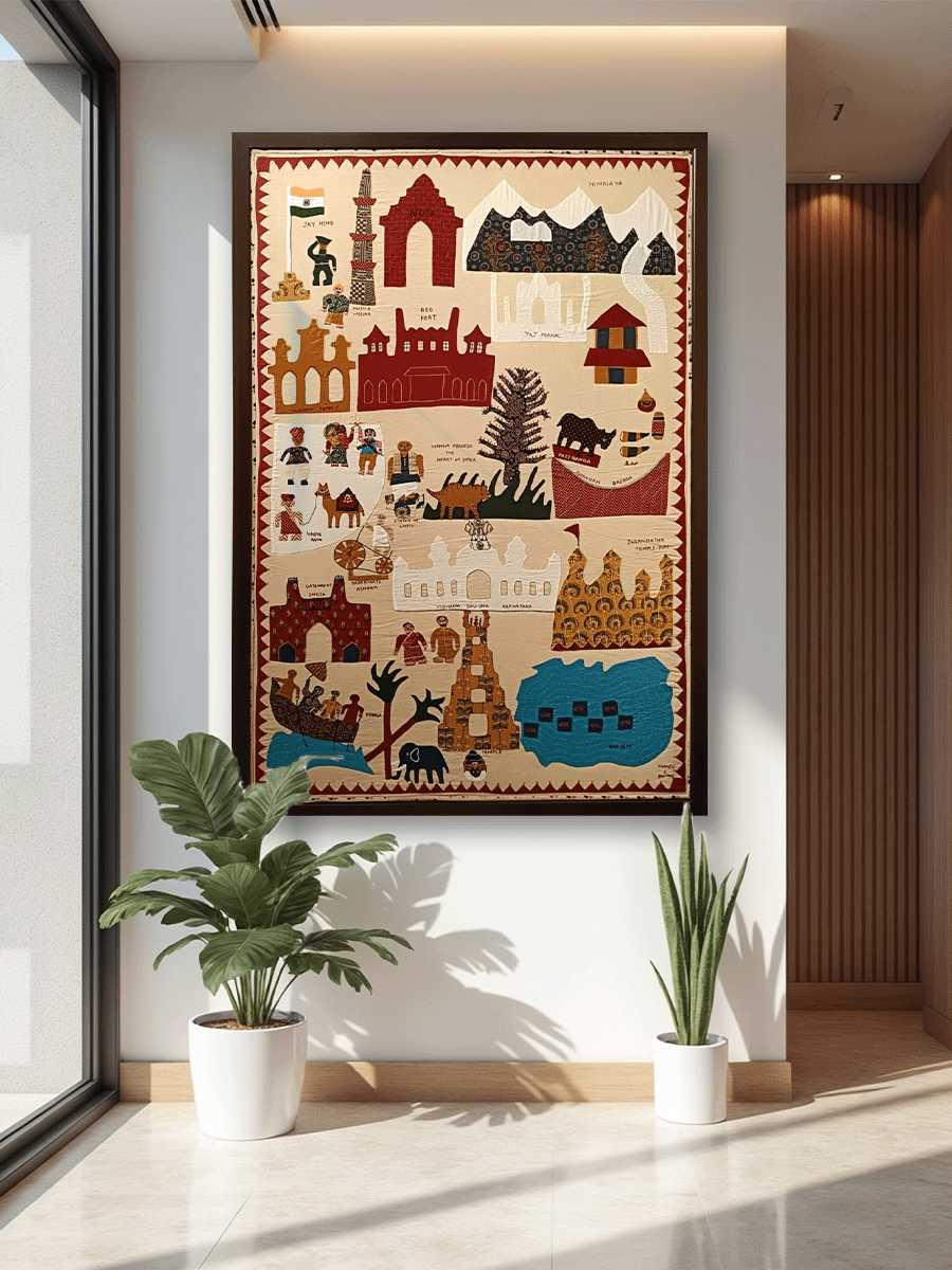Shop Bharat Darshan In Kutch Applique by Kala Raksha