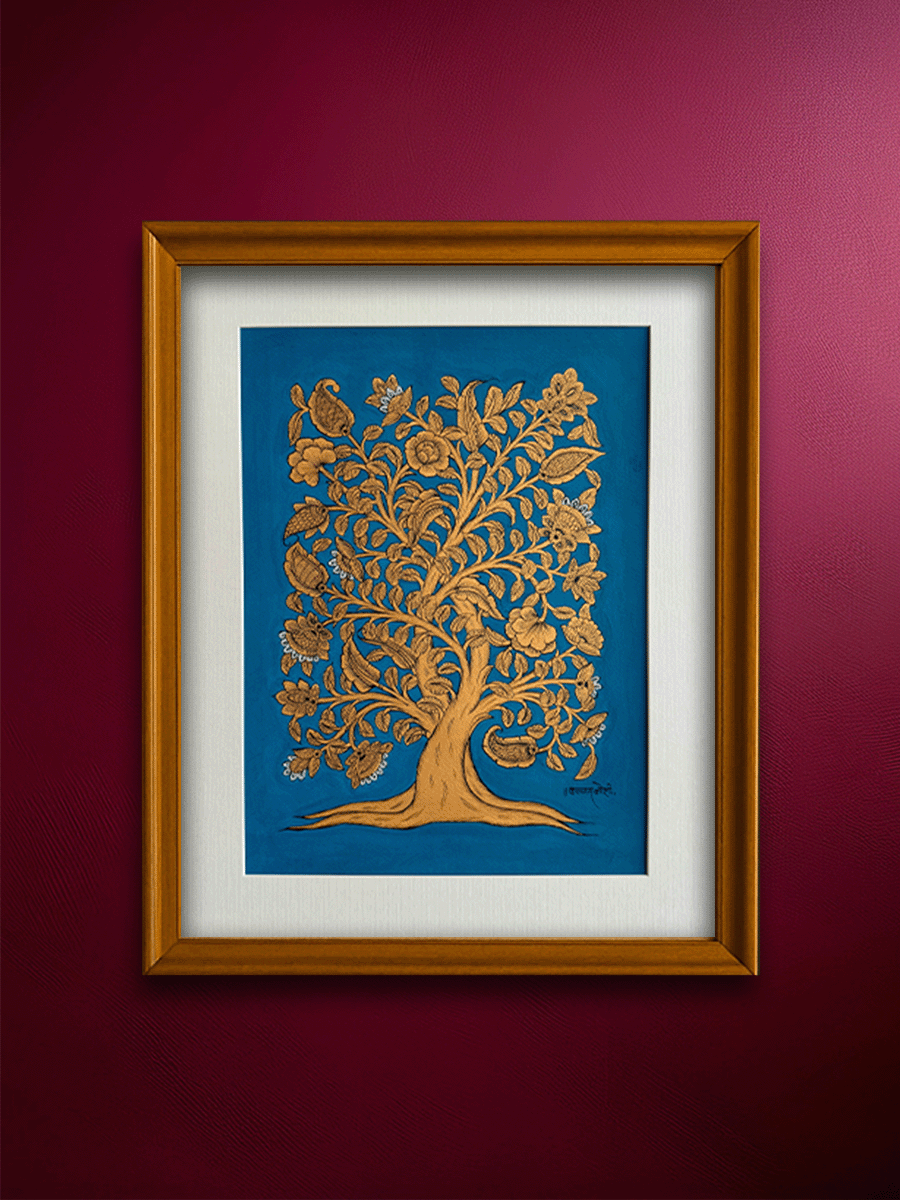 Shop Blossoming Shades: Tree of Life in Phad by Kalyan Joshi