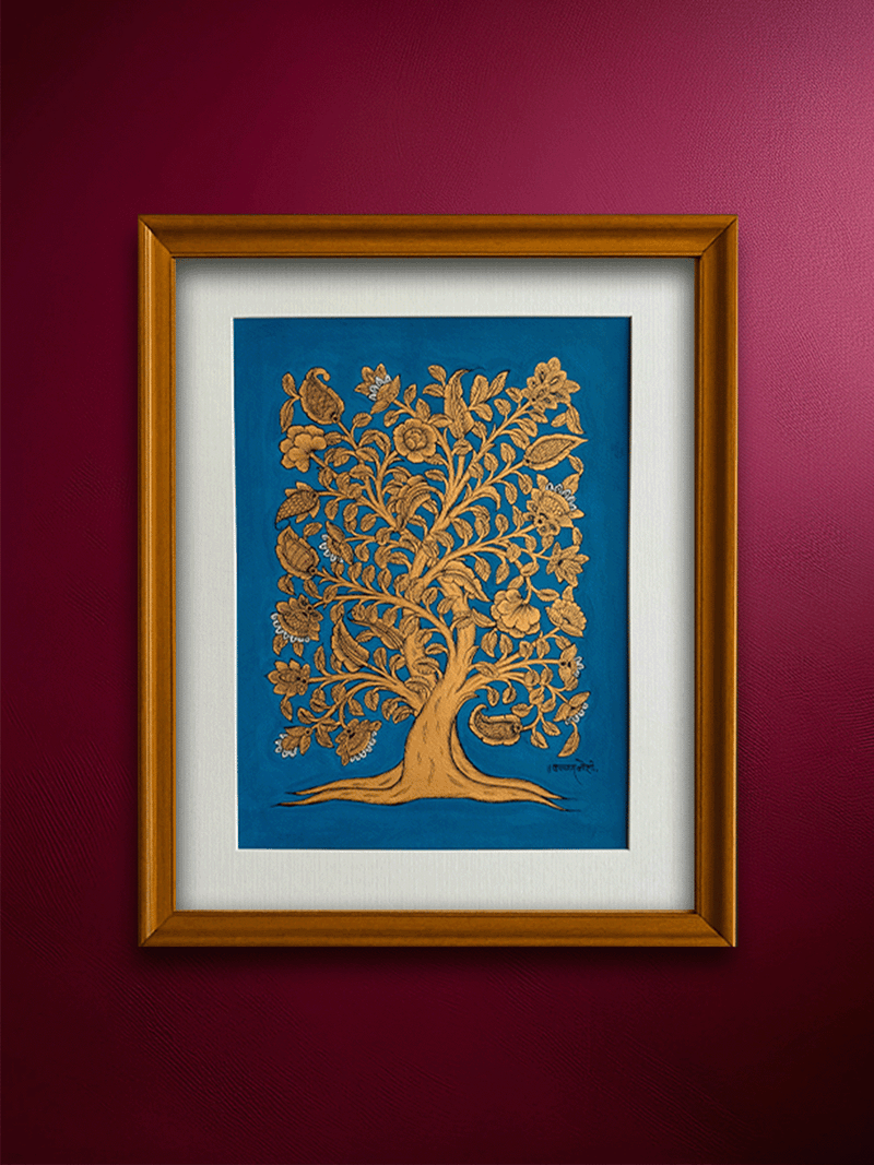 Shop Blossoming Shades: Tree of Life in Phad by Kalyan Joshi