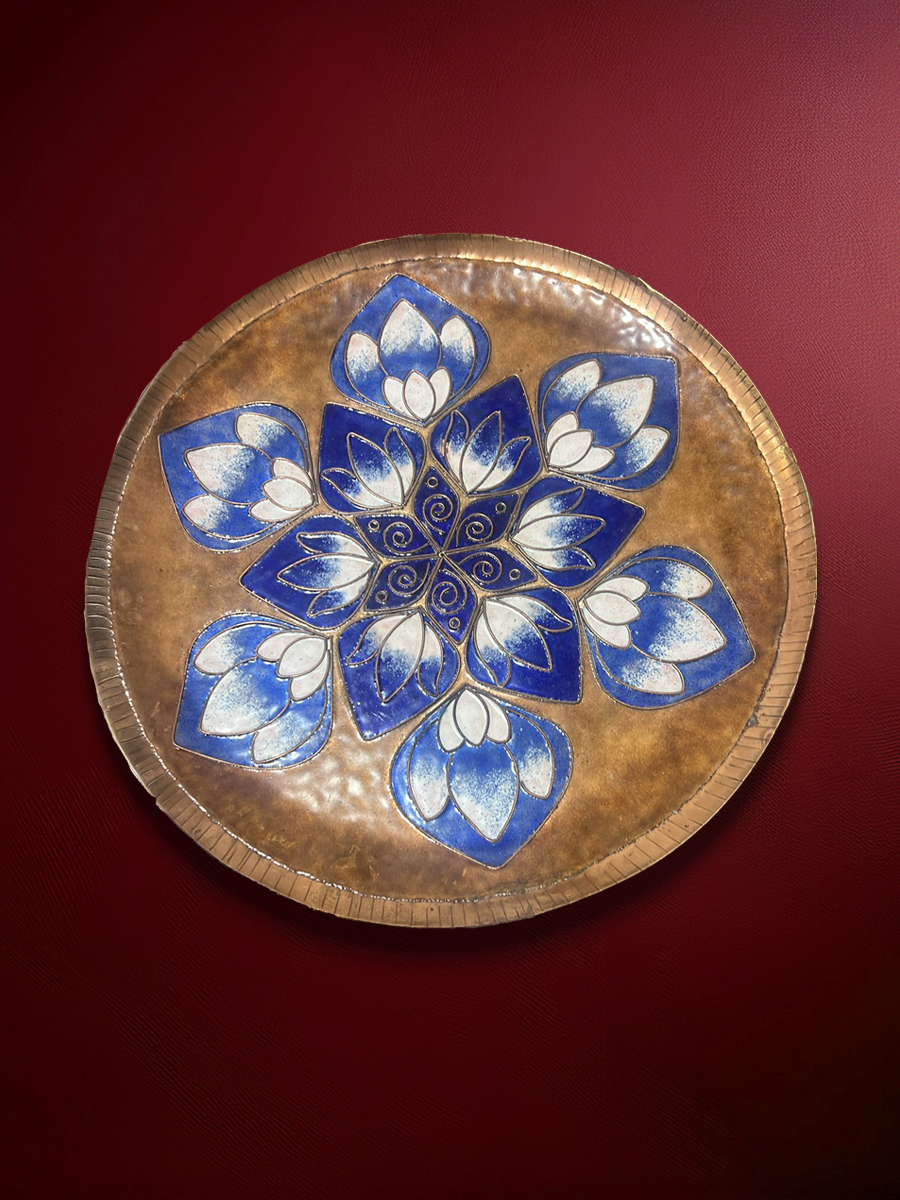 Shop Blue Lotus Blossoms: A Copper Plate by Sanjay Patil