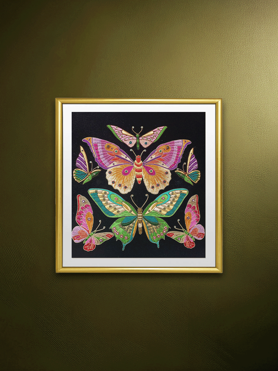 Shop Butterfly Kaleidoscope in Zardozi by Md. Bilal