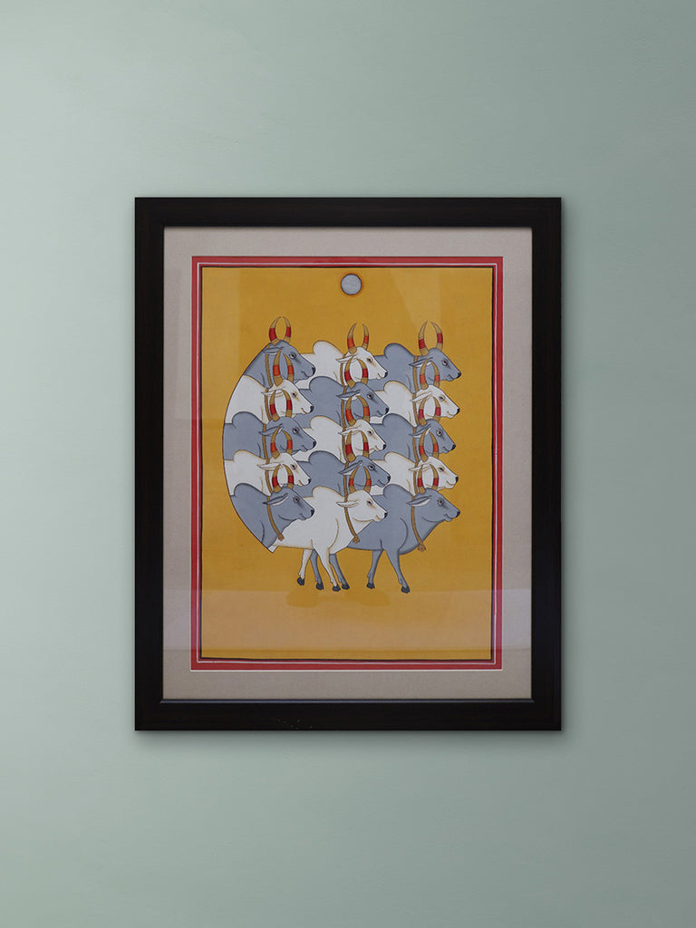 Crescent Cow Herd in Pichwai by Shehzaad Ali Sherani