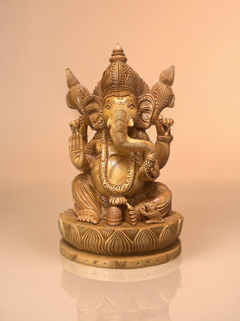 SHOP Deity Ganesha in Sandalwood Wood Carving by Om Prakash