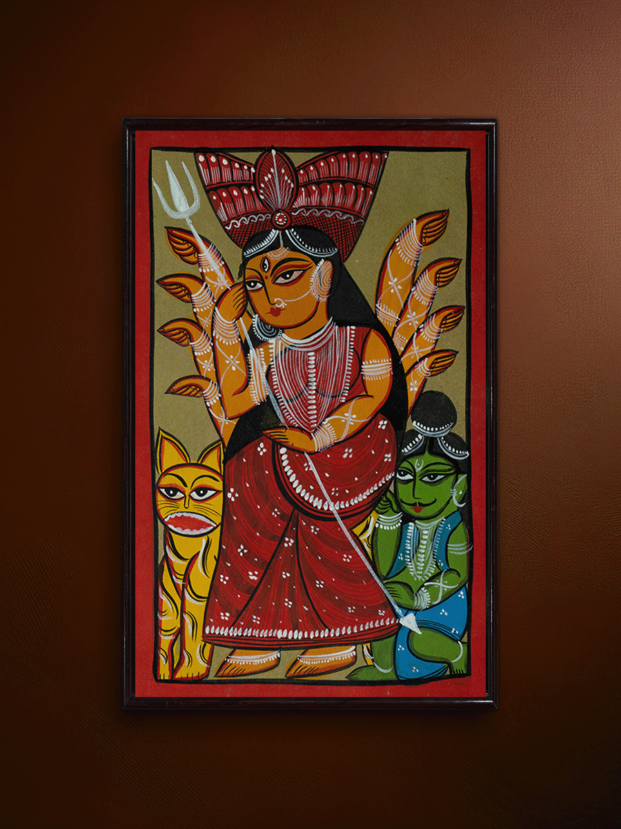 Shop Depiction of Maa Durga in Bengal Pattachitra by Manoranjan Chitrakar