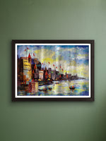 Shop Devotional Divinity: Varanasi Ghat in Acrylic by Ashish Kumar Mishra
