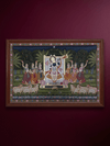 Shop Devotional Night of Sharad Purnima: Shrinathji with Gopis in Pichwai by Shehzaad Ali Sherani