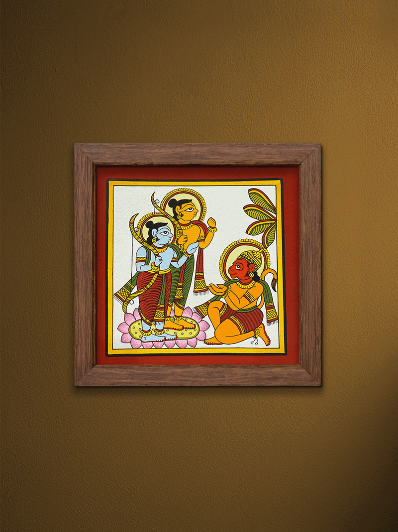 Shop Divine Devotion: Lord Rama and Lakshman with Lord Hanuman in Phad by Kalyan Joshi