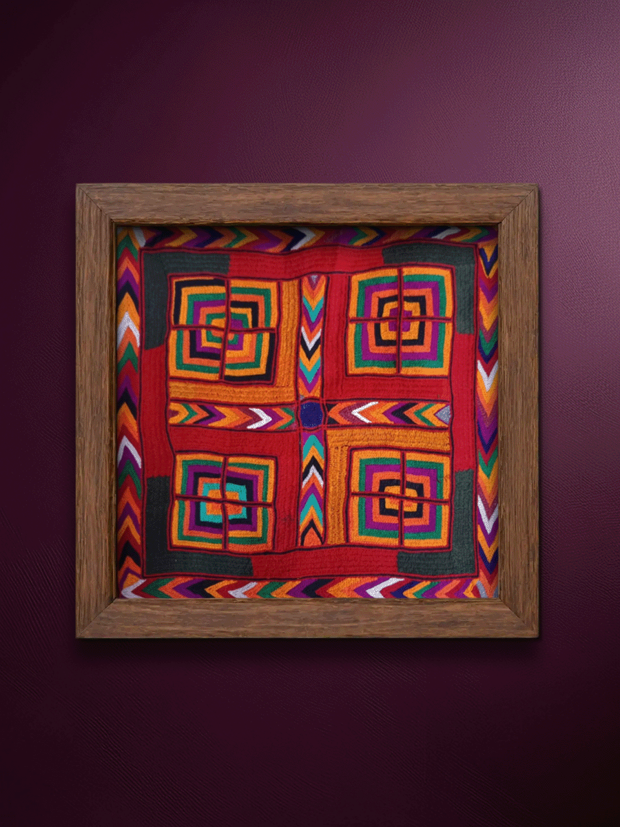 Shop Elevated Geometry: Squares and Lines in Banjara Embroidery by Sapavat Siddu