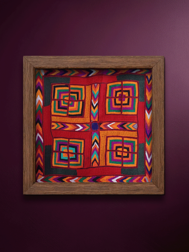 Shop Elevated Geometry: Squares and Lines in Banjara Embroidery by Sapavat Siddu