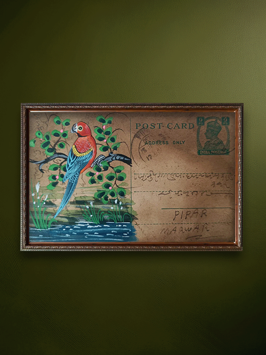 Shop Enchanting Flutters: A Mughal Miniature Postcard Celebrating Nature by Mohan Prajapati