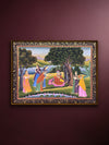 Shop Eternal Bliss: Radha and Lord Krishna in Vrindavan in Pichwai by Naveen Soni