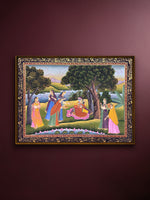 Shop Eternal Bliss: Radha and Lord Krishna in Vrindavan in Pichwai by Naveen Soni