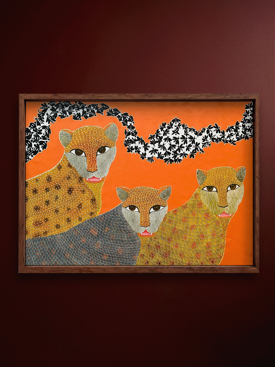 Shop Ferocious Fauna: Gond painting by Venkat Shyam