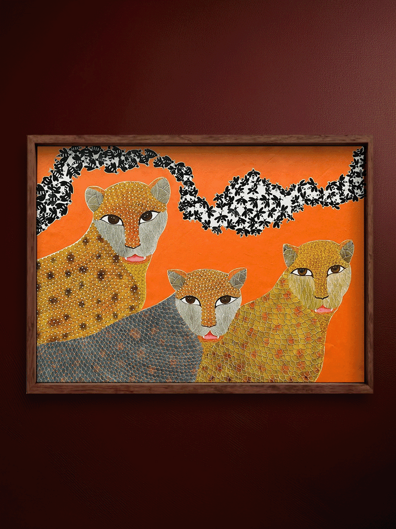 Shop Ferocious Fauna: Gond painting by Venkat Shyam
