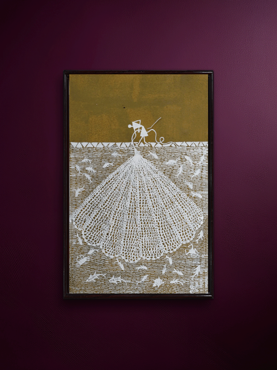 Shop Fisherman in Warli By Dilip Bahotha