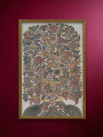Shop Floral Delight: Tree of life with Peacocks in Kalamkari by Harinath N