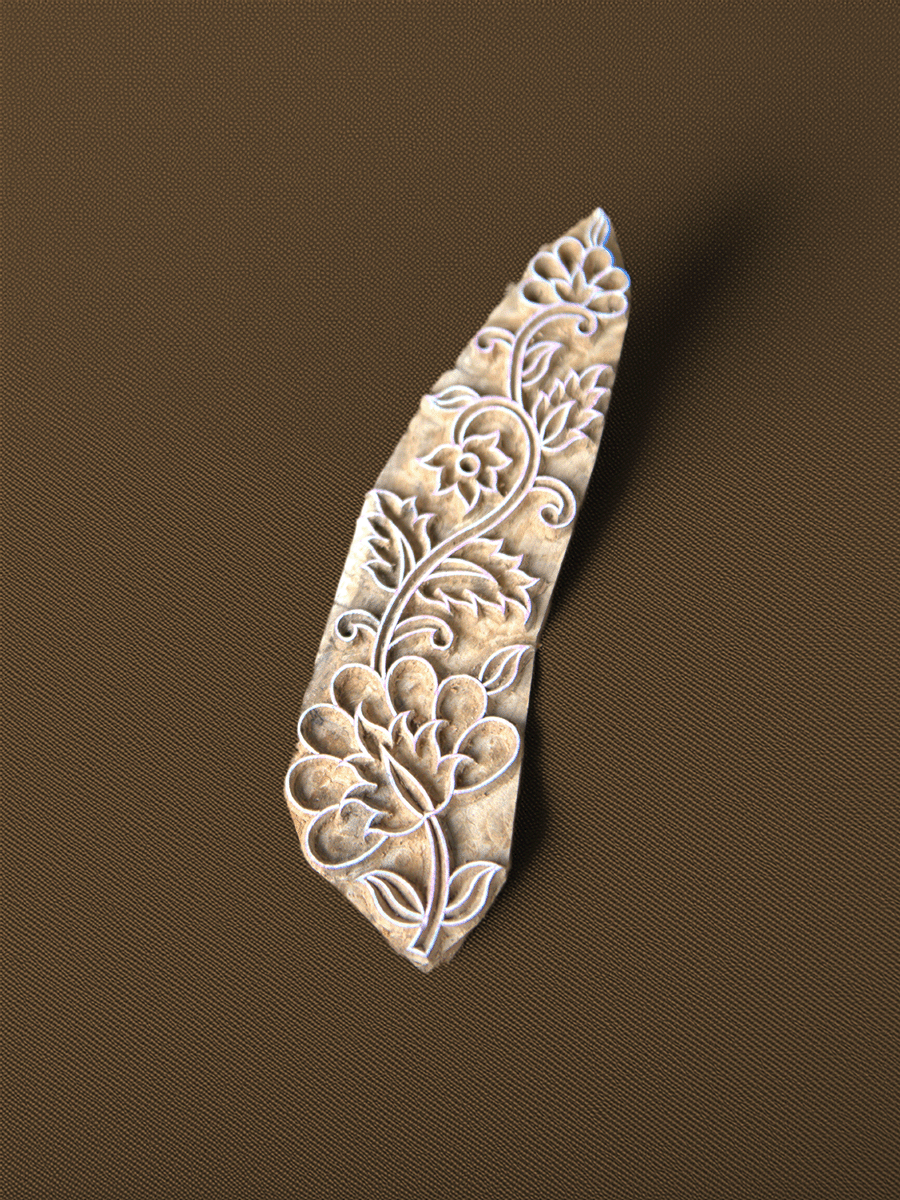 Shop Floral Vine in Wooden Kalamkari Block by K. Gangadhar